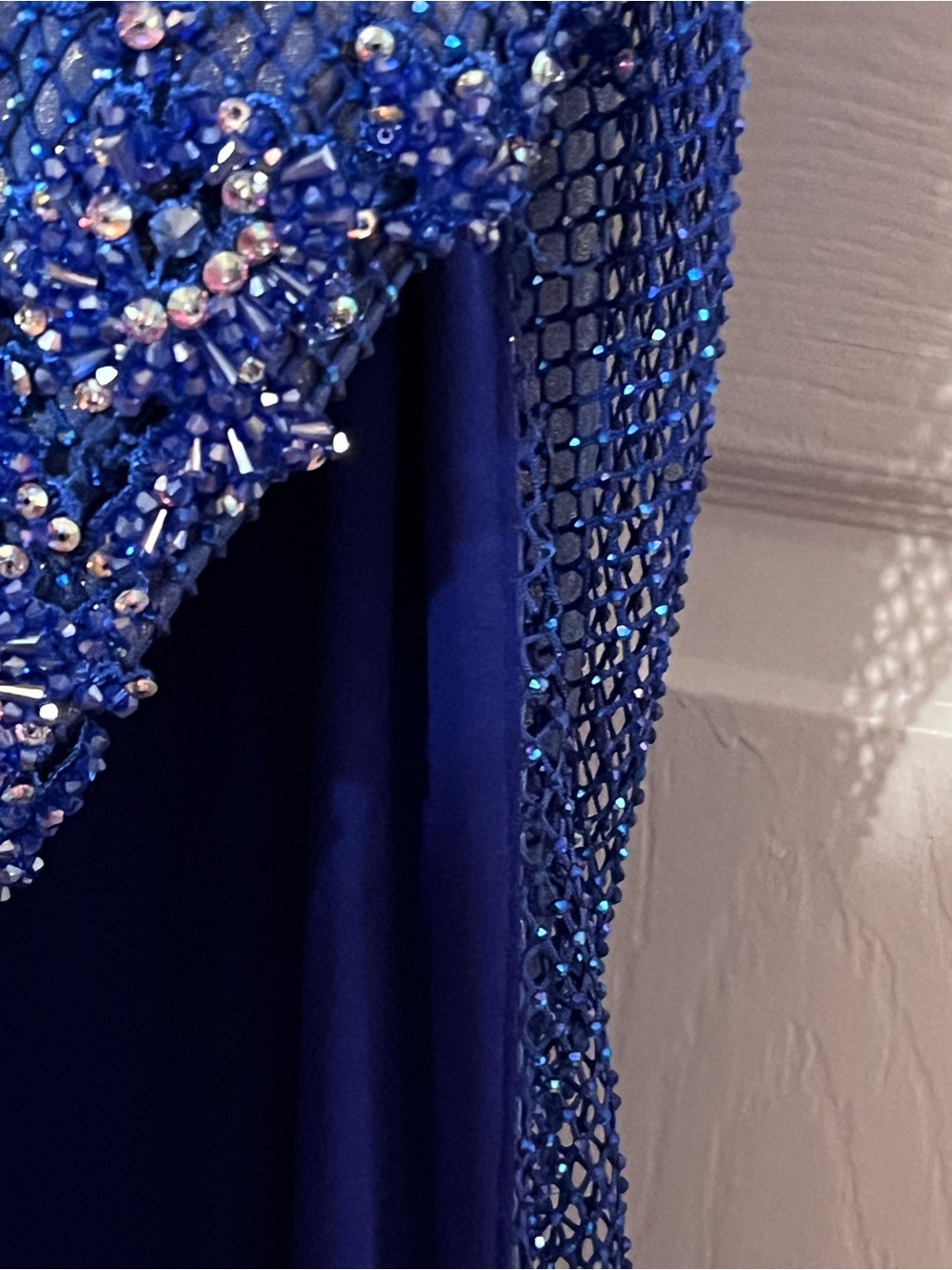 Vienna Prom Size 2 Royal Blue Rhinestone Pageant Formal Gown Strapless - Picture 5 of 7